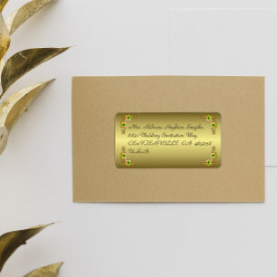 Gold and Emerald Jewel Wedding Label
