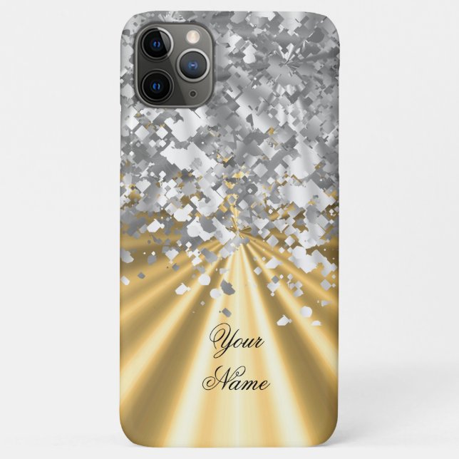 Gold and faux glitter personalised  Case-Mate iPhone case (Back)