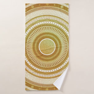Gold and Glitter Mandala Bath Towel