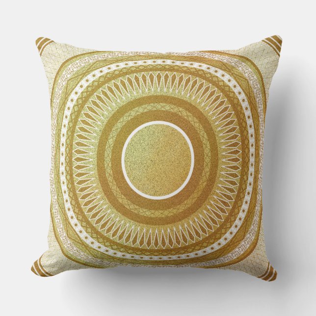 Gold and Glitter Mandala Cushion (Front)