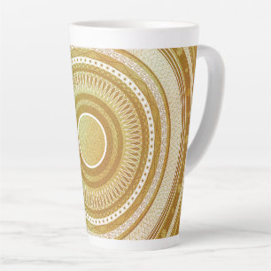 Gold and Glitter Mandala Latte Mug
