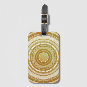 Gold and Glitter Mandala Luggage Tag
