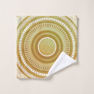 Gold and Glitter Mandala Wash Cloth