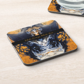Gold and Glitter marble texture Sculpted Serenity Coaster