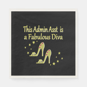 GOLD AND GLITZY ADMIN ASST SHOE LOVER DESIGN NAPKIN