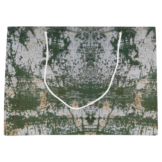 Gold and Green Abstract Art Large Gift Bag (Front)
