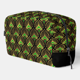 Gold and green Art Deco pattern Dopp Kit