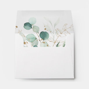 Gold and Green Botanical Wedding RSVP Envelope