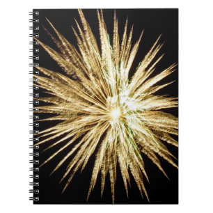 Gold and Green Firework Burst Notebook