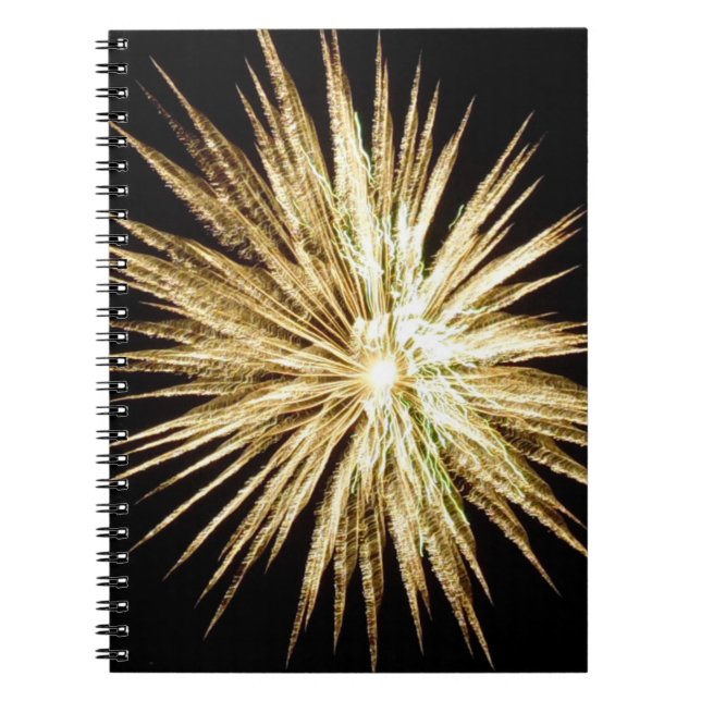 Gold and Green Firework Burst Notebook (Front)