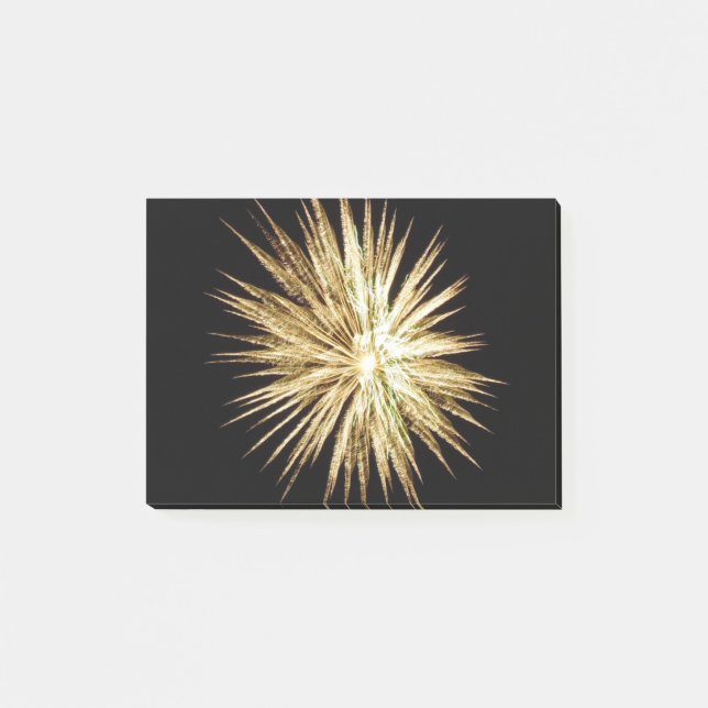 Gold and Green Firework Burst Post-it Notes (Front)