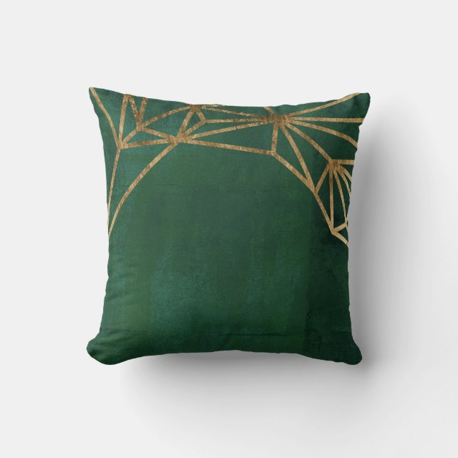 Gold and Green Jungle Web Cushion (Front)
