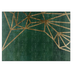 Gold and Green Jungle Web Cutting Board
