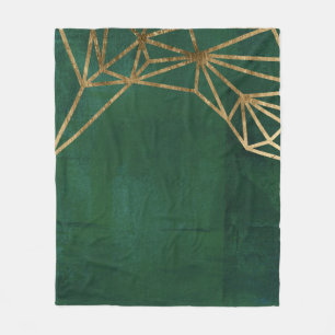 Gold and Green Jungle Web Fleece Blanket
