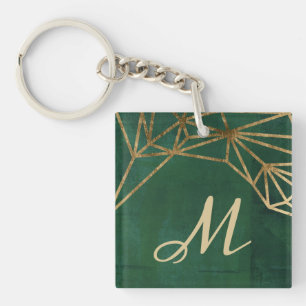 Gold and Green Jungle Web Key Ring