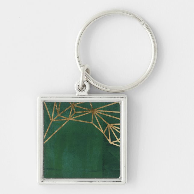 Gold and Green Jungle Web Key Ring (Front)