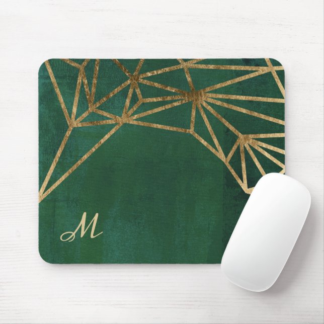 Gold and Green Jungle Web Mouse Mat (With Mouse)