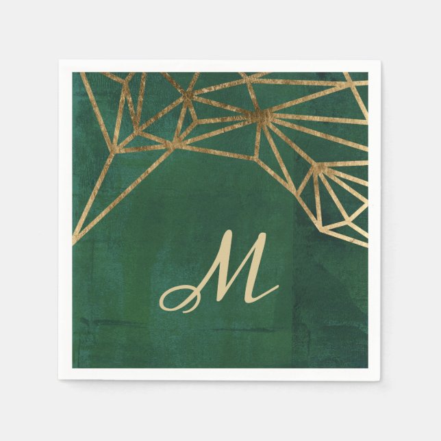 Gold and Green Jungle Web Napkin (Front)