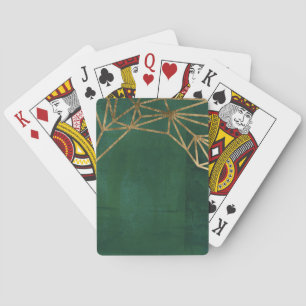 Gold and Green Jungle Web Playing Cards