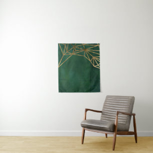 Gold and Green Jungle Web Tapestry