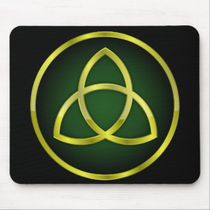 gold and green triquetra mouse mat