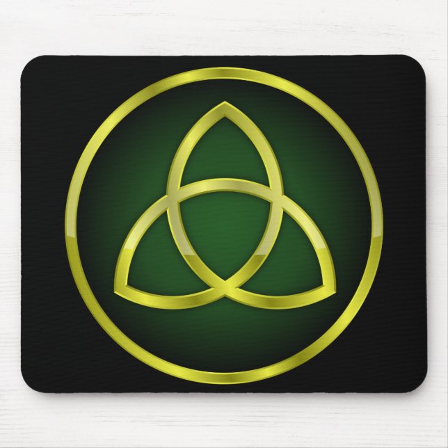 gold and green triquetra mouse mat (Front)