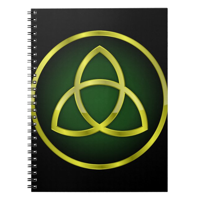 gold and green triquetra notebook (Front)