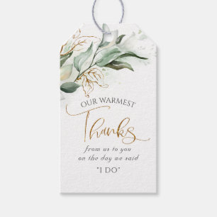 Gold and Greenery Wedding Thank You Gift Tags