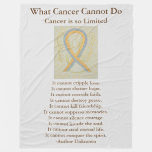 Gold and Grey Awareness Ribbon Art Fleece Blanket