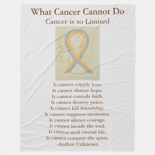 Gold and Grey Awareness Ribbon Art Fleece Blanket (Front)