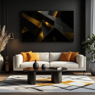Gold and Grey Crystals Canvas Print