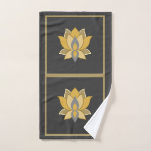 Gold and Grey Hand Towel