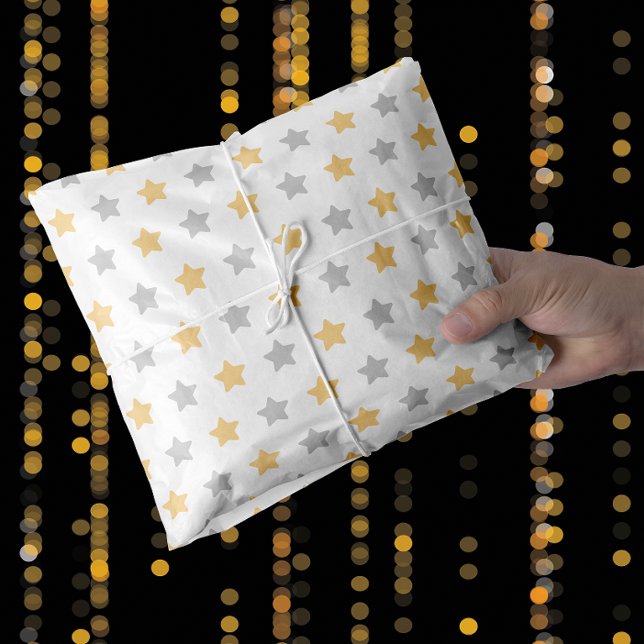 Gold and Grey Happy New Year  Tissue Paper (Gold and Grey Happy New Year Tissue Paper)