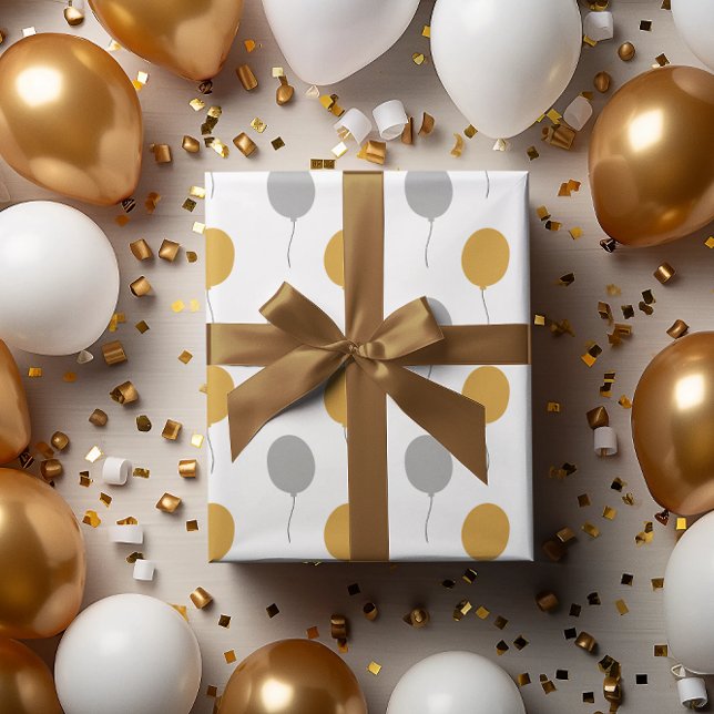 Gold and Grey Happy New Year Wrapping Paper (Gold and Grey Happy New Year Wrapping Paper)