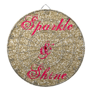 Gold and Hot Pink Glitter Sparkle and Shine Dartboard