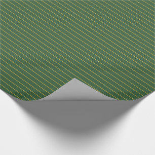 Gold and Hunter Green Stripes Wrapping Paper