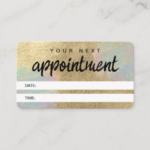 Gold And Iridescent Glitter Texture Appointment Card