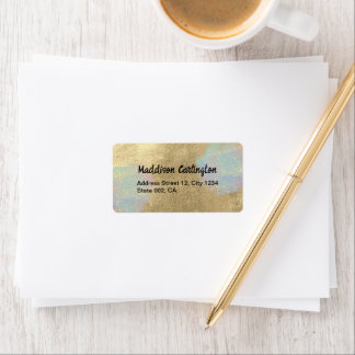 Gold And iridescent Glitter Texture Label