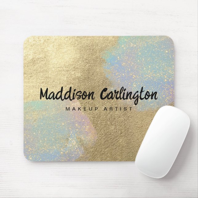 Gold And Iridescent Glitter Texture Mouse Mat (With Mouse)