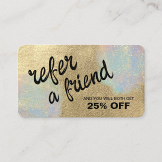 Gold And Iridescent Glitter Texture Referral Card