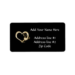 Gold and Ivory Heart Label