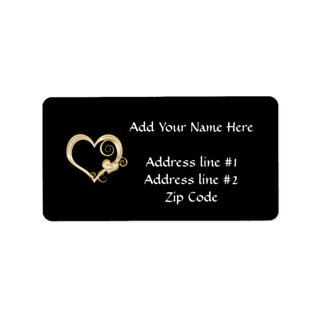 Gold and Ivory Heart Label (Front)