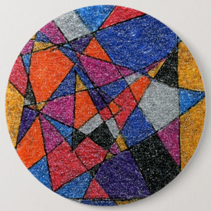 "Gold and Jewels " Abstract Art Button