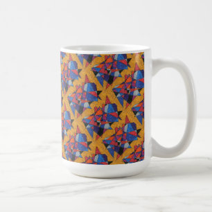 "Gold and Jewels Tiled" Abstract Design Mug