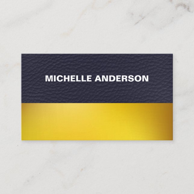 Gold and Leather Business Card (Front)
