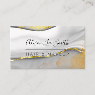 Gold and marble Hair & Makeup  Business Card