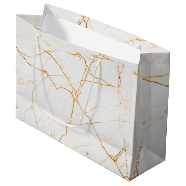 Gold and Marble Large Gift Bag (Front Angled)