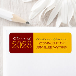 Gold and Maroon Graduation Return Address Labels