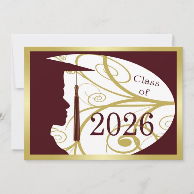 Gold and Maroon Man Silhouette 2026 Card (Front)