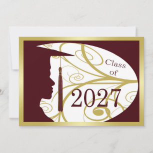 Gold and Maroon Man Silhouette 2027 Card